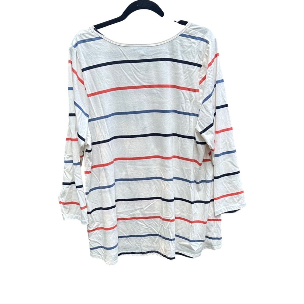 Lane Bryant Swing Collection Striped Tunic Top Ivory Navy Orange 18/20 NWT - Picture 5 of 5